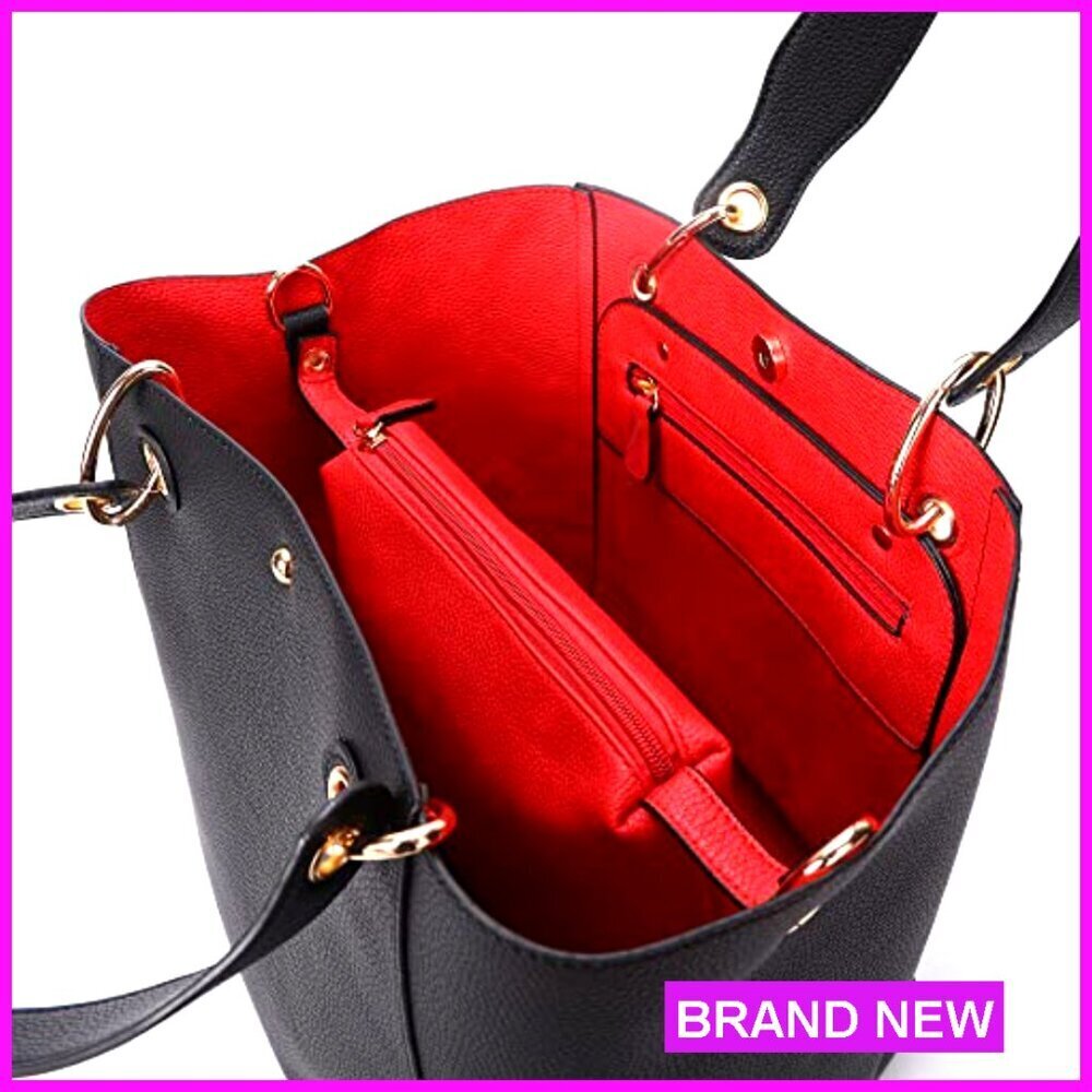 Large Work Tote Bag Vegan Leather Crossbody Purse Travel Designer Handbag - Picture 6 of 7